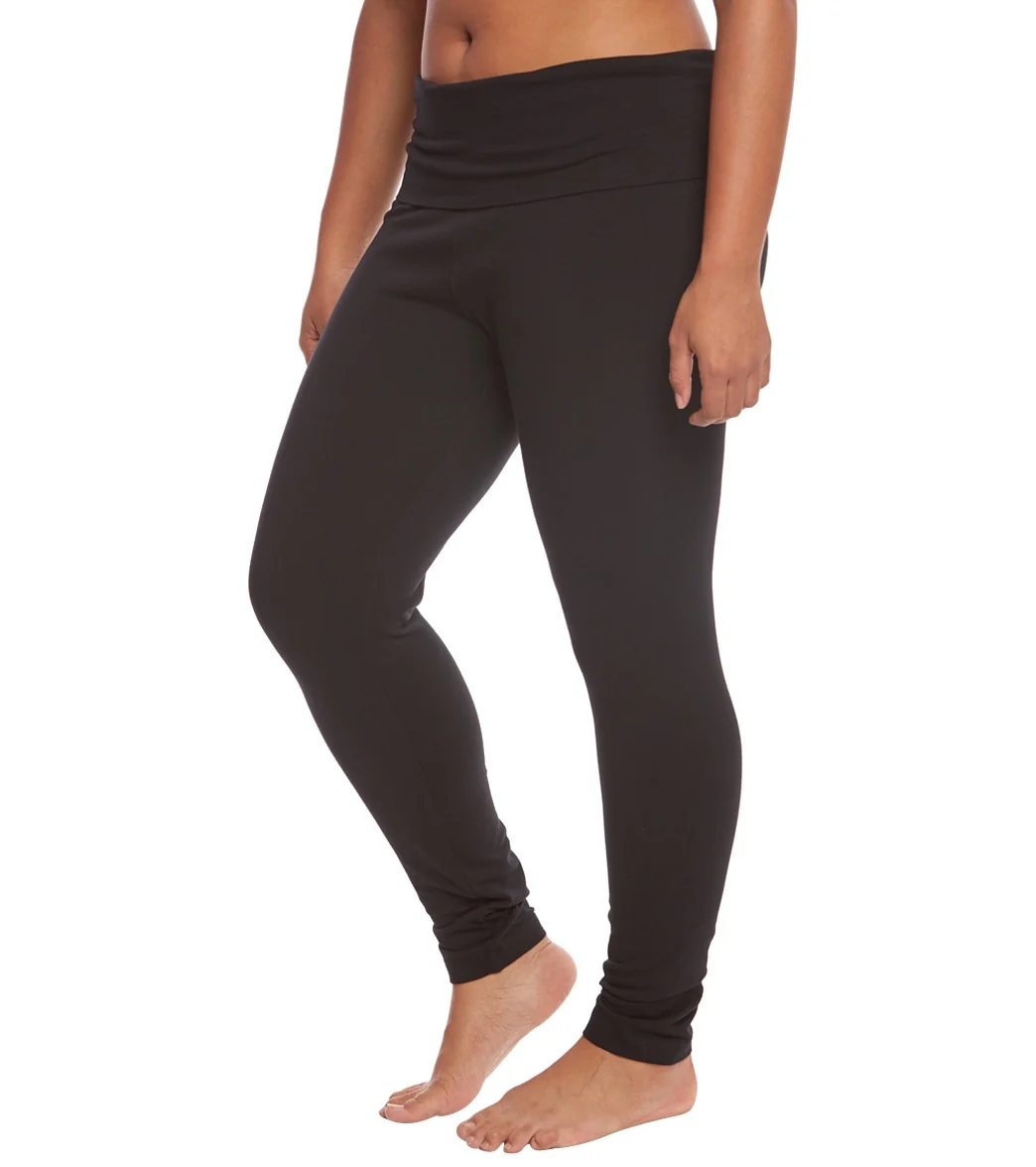 Hard Tail Plus Size Contour Rolldown Cotton Yoga Leggings