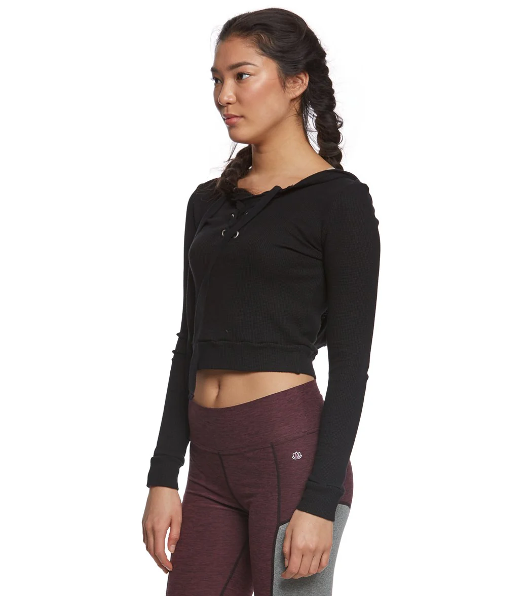 Hard Tail Crop Laced After Yoga Hoodie