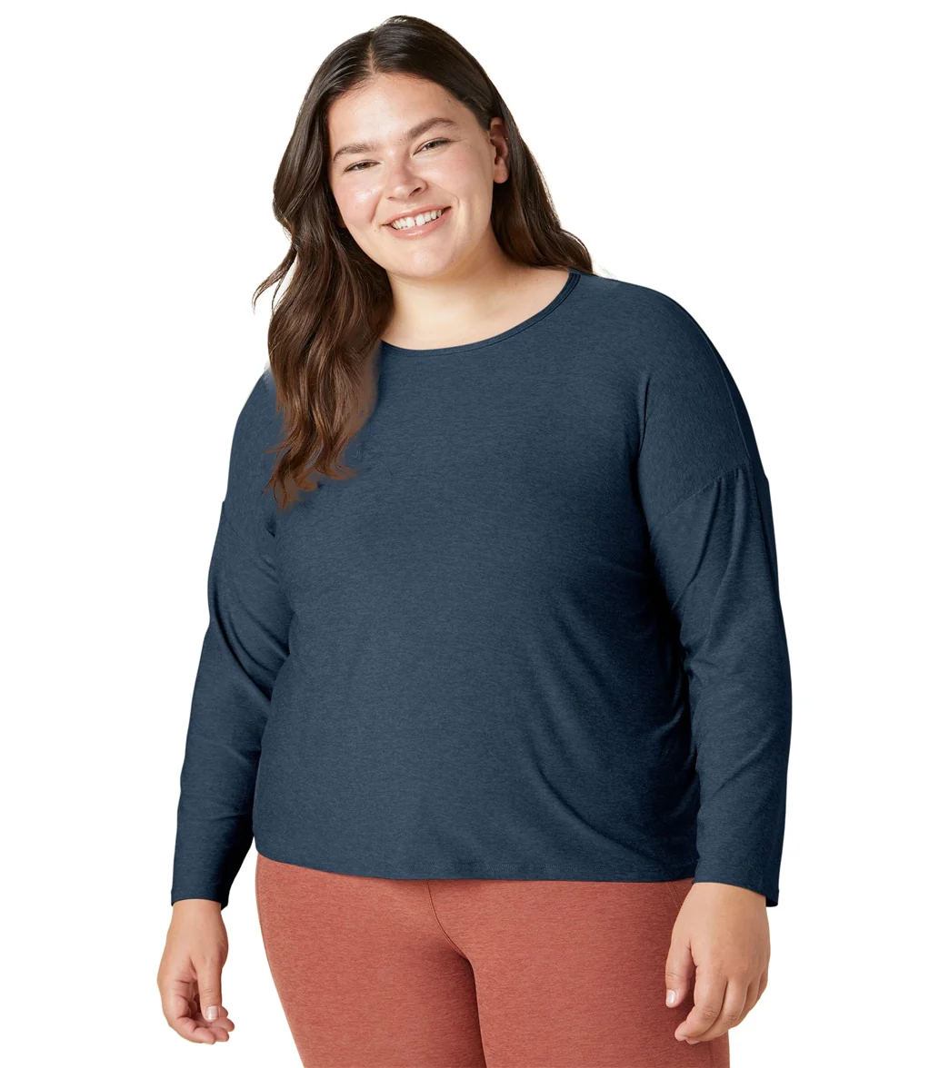 Beyond Yoga Plus Featherweight Morning Light Cropped Pullover