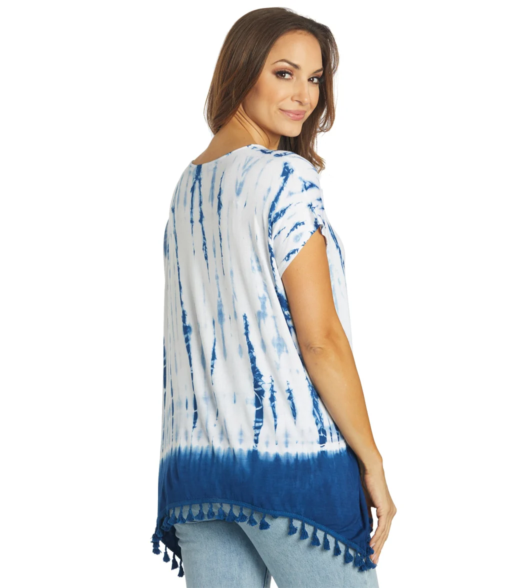 Yak & Yeti Gypsy Tie Dye Tassel Hem Tee