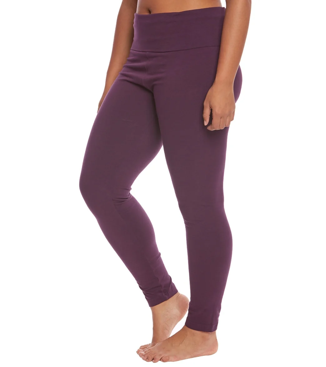 Hard Tail Plus Size Contour Rolldown Cotton Yoga Leggings