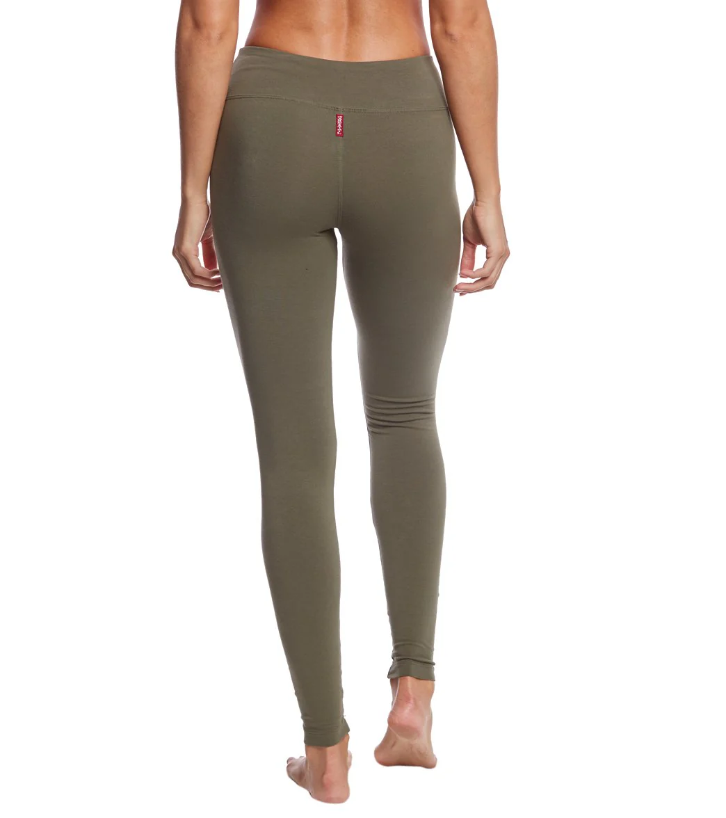 Hard Tail Flat Waist Cotton Ankle Yoga Leggings