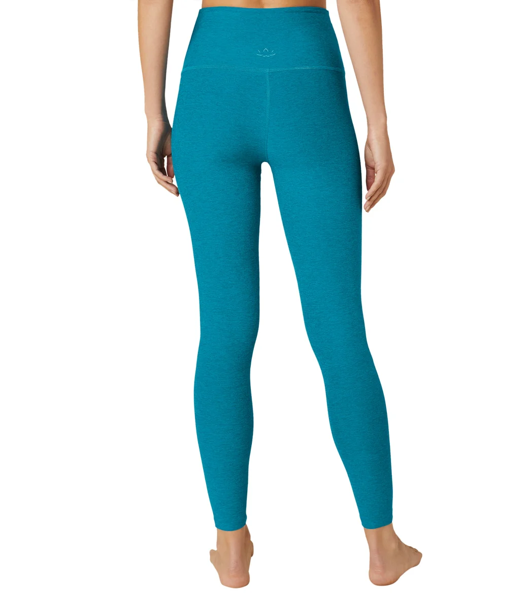 Beyond Yoga Spacedye High Waisted Caught In The Midi 7/8 Yoga Leggings Cerulean Blue Heather