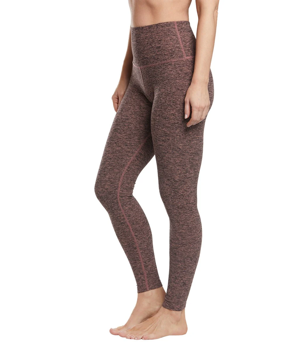 Beyond Yoga Spacedye High Waisted Caught In The Midi 7/8 Yoga Leggings Black/Pink Lei