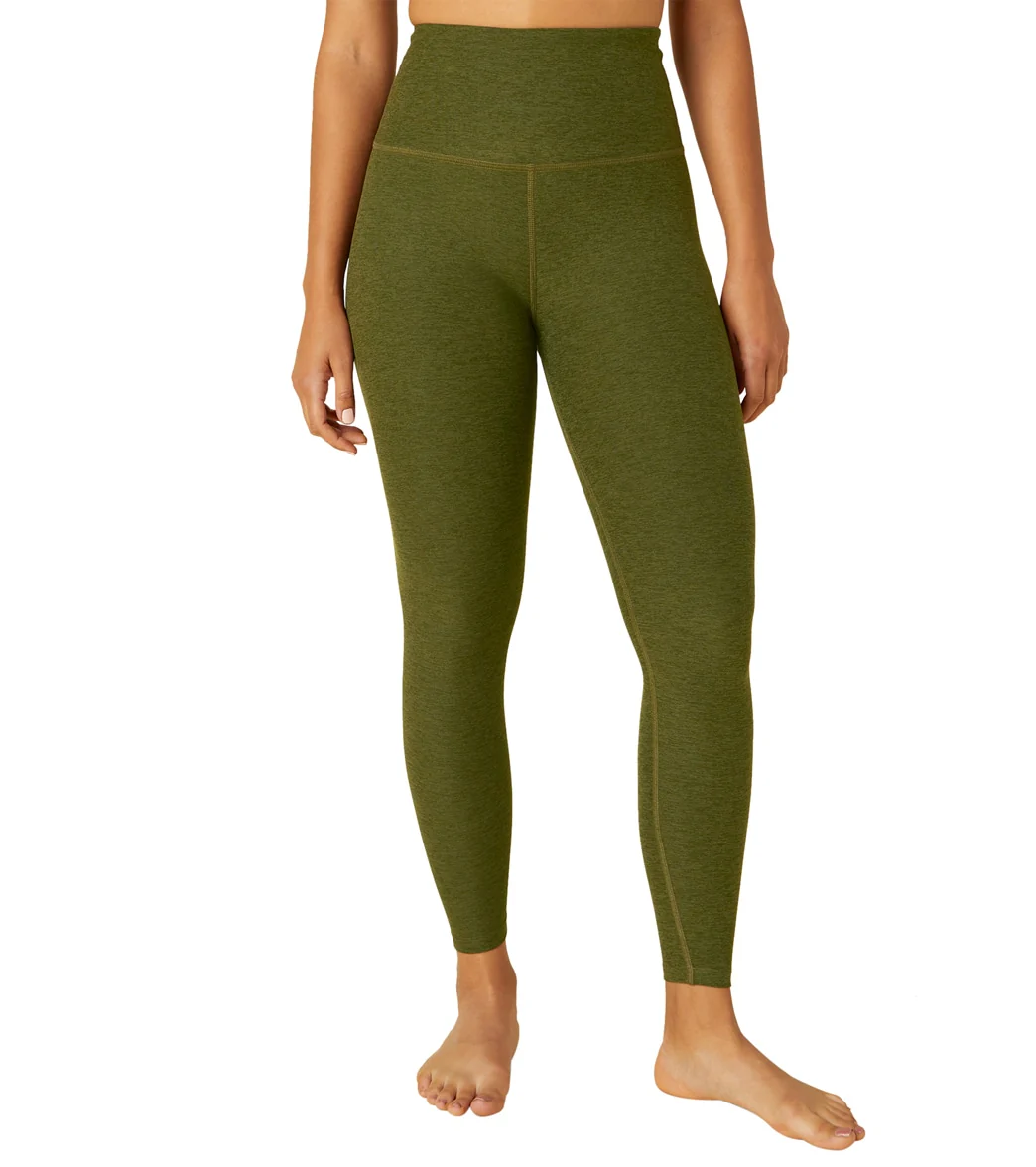 Beyond Yoga Spacedye High Waisted Caught In The Midi 7/8 Yoga Leggings Deep Olive Heather