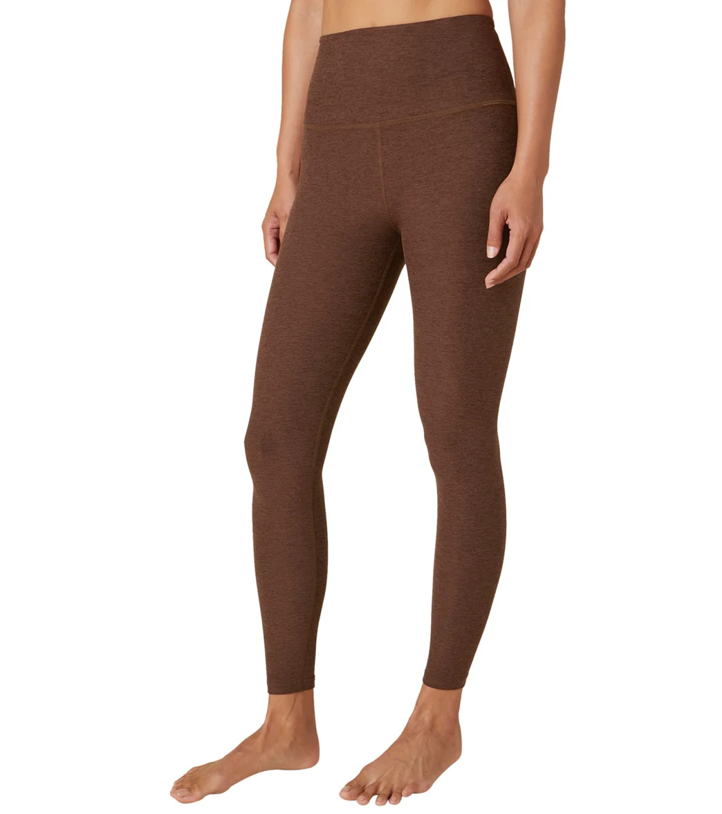 Beyond Yoga Spacedye High Waisted Caught In The Midi 7/8 Yoga Leggings Mahogany Brown Heather