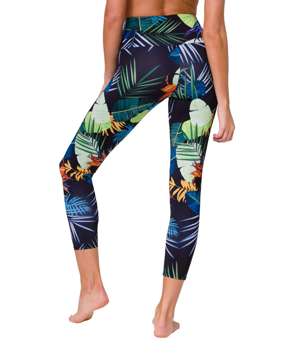 Onzie High Waisted Basic 7/8 Yoga Leggings Rainforest