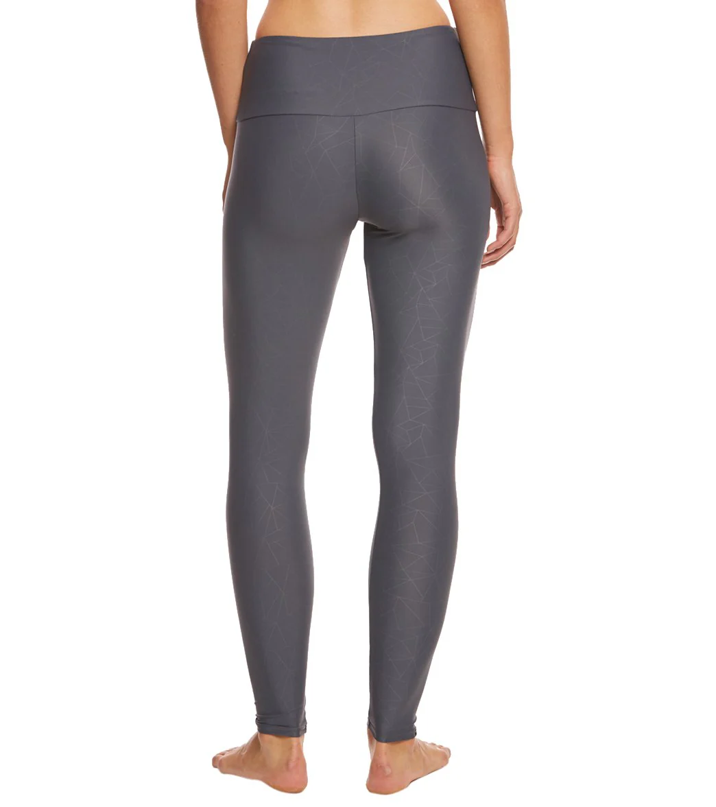Onzie High Waisted Yoga Leggings Slate Gray Geo