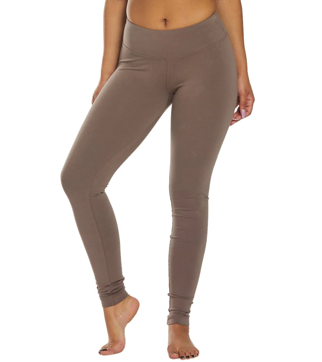 Hard Tail Flat Waist Cotton Ankle Yoga Leggings