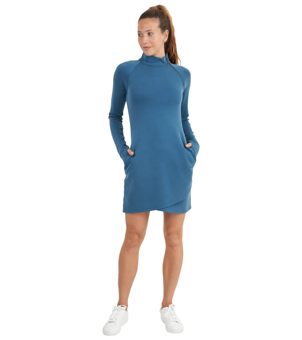 Thrive Societe Zip Mock Neck Dress