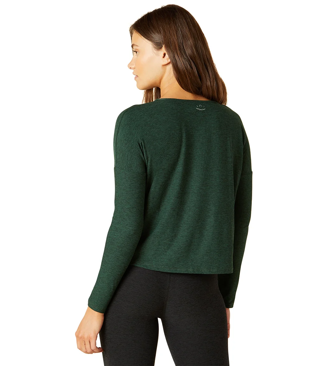 Beyond Yoga Featherweight Morning Light Cropped Pullover