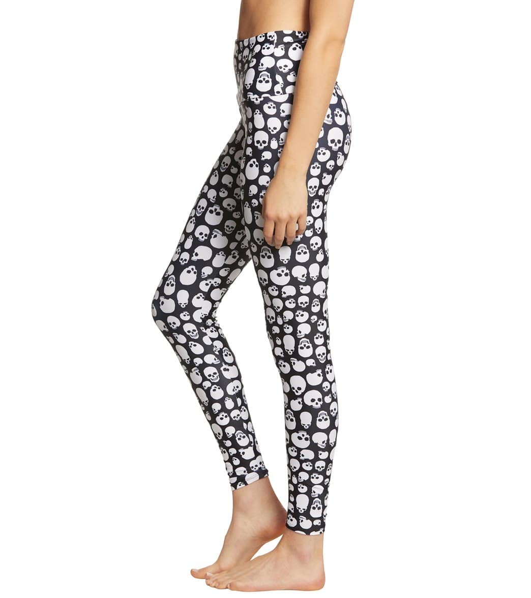 Onzie High Waisted Yoga Leggings Skull