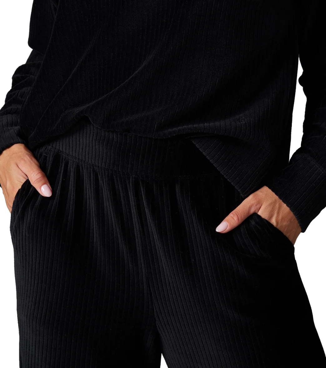 Tavi Wide Leg Brushed Rib Pant