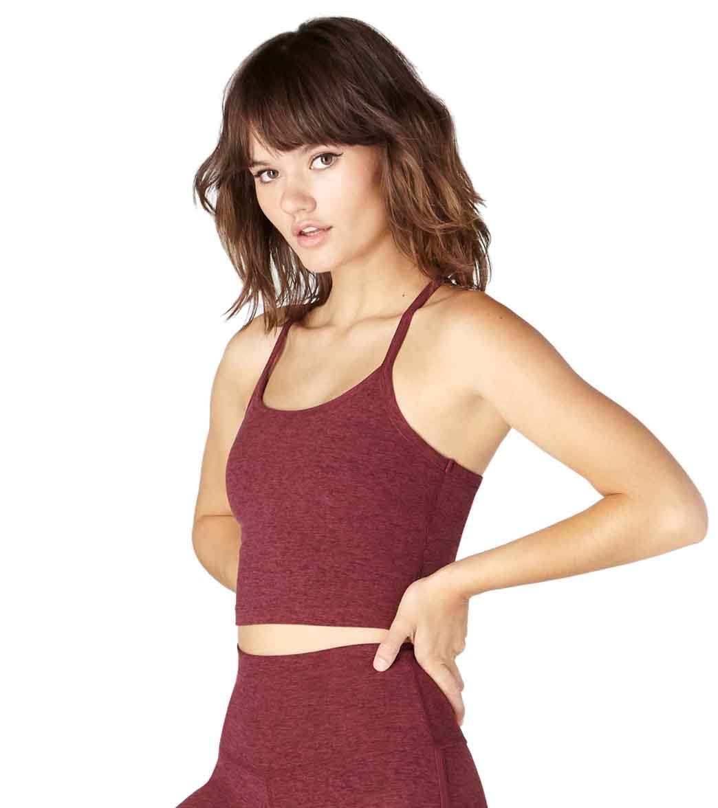Beyond Yoga Spacedye Slim Racerback Cropped Tank Team Burgundy/Bold Burgundy