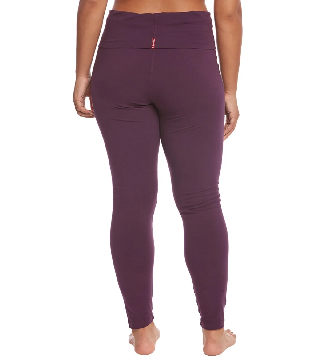 Hard Tail Plus Size Contour Rolldown Cotton Yoga Leggings