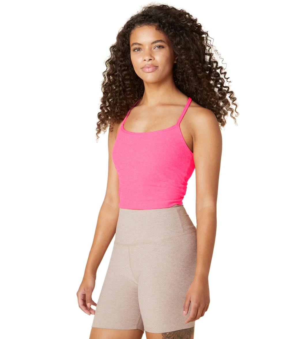 Beyond Yoga Spacedye Slim Racerback Cropped Tank Electric Pink Heather