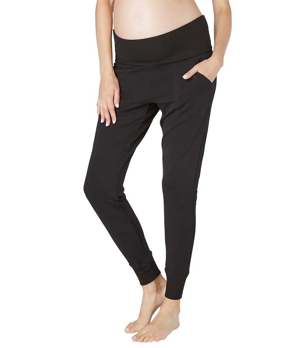 Beyond Yoga Beyond the Bump Cozy Fleece Maternity Foldover Joggers