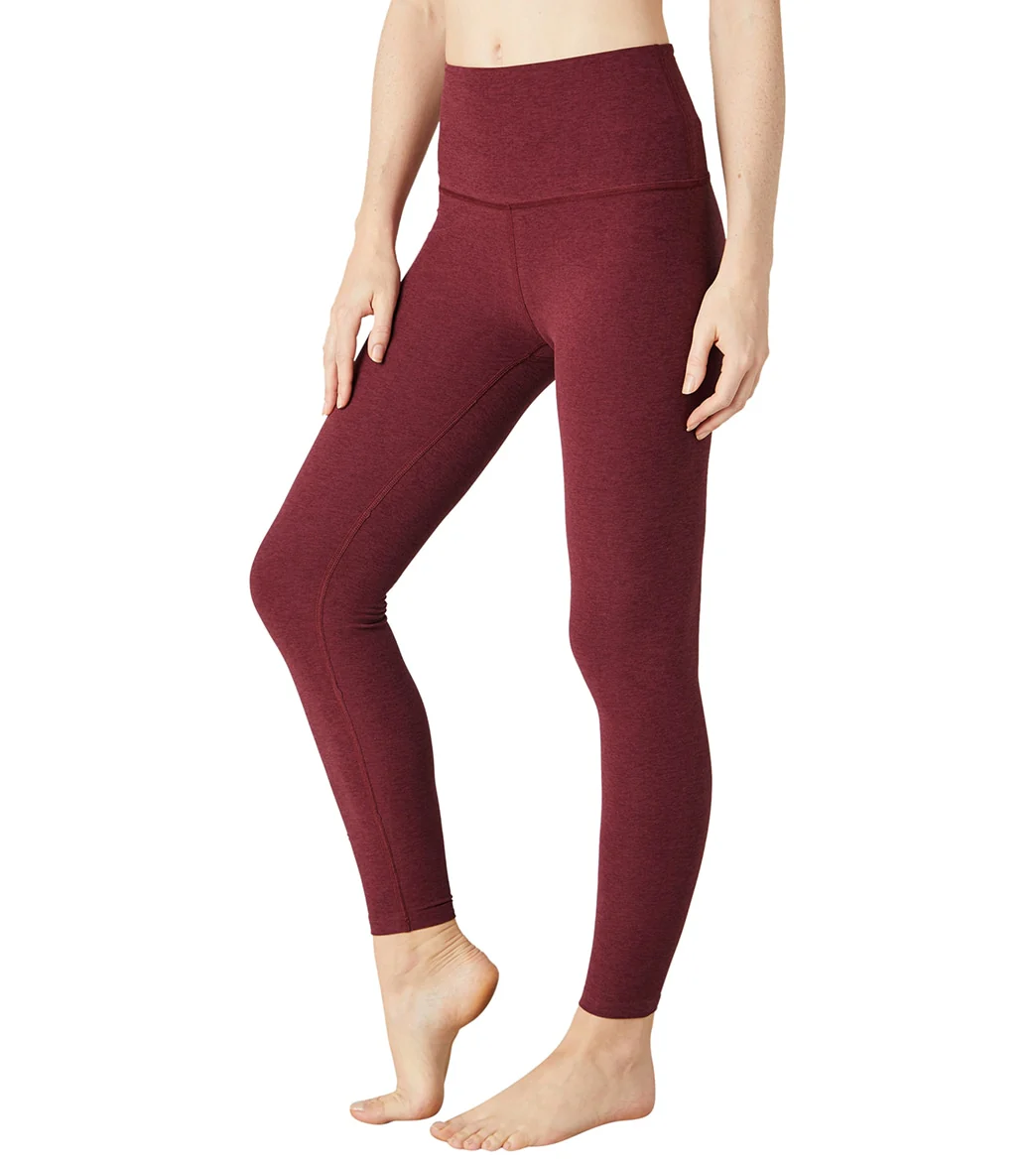 Beyond Yoga Spacedye High Waisted Caught In The Midi 7/8 Yoga Leggings Deep Merlot