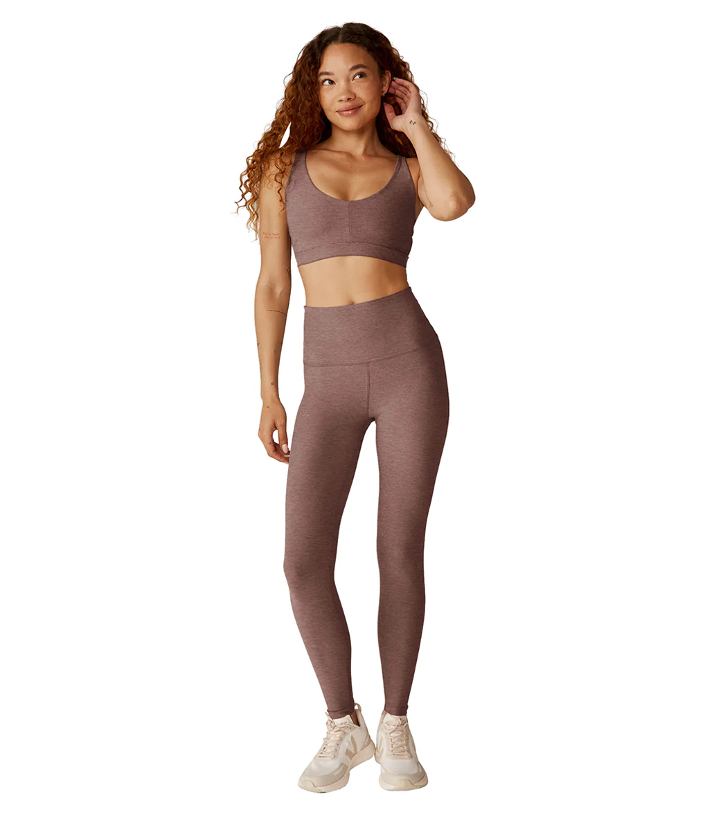 Beyond Yoga Spacedye High Waisted Caught In The Midi 7/8 Yoga Leggings Rose Brush Heather
