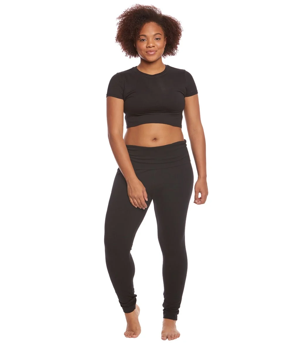 Hard Tail Plus Size Contour Rolldown Cotton Yoga Leggings