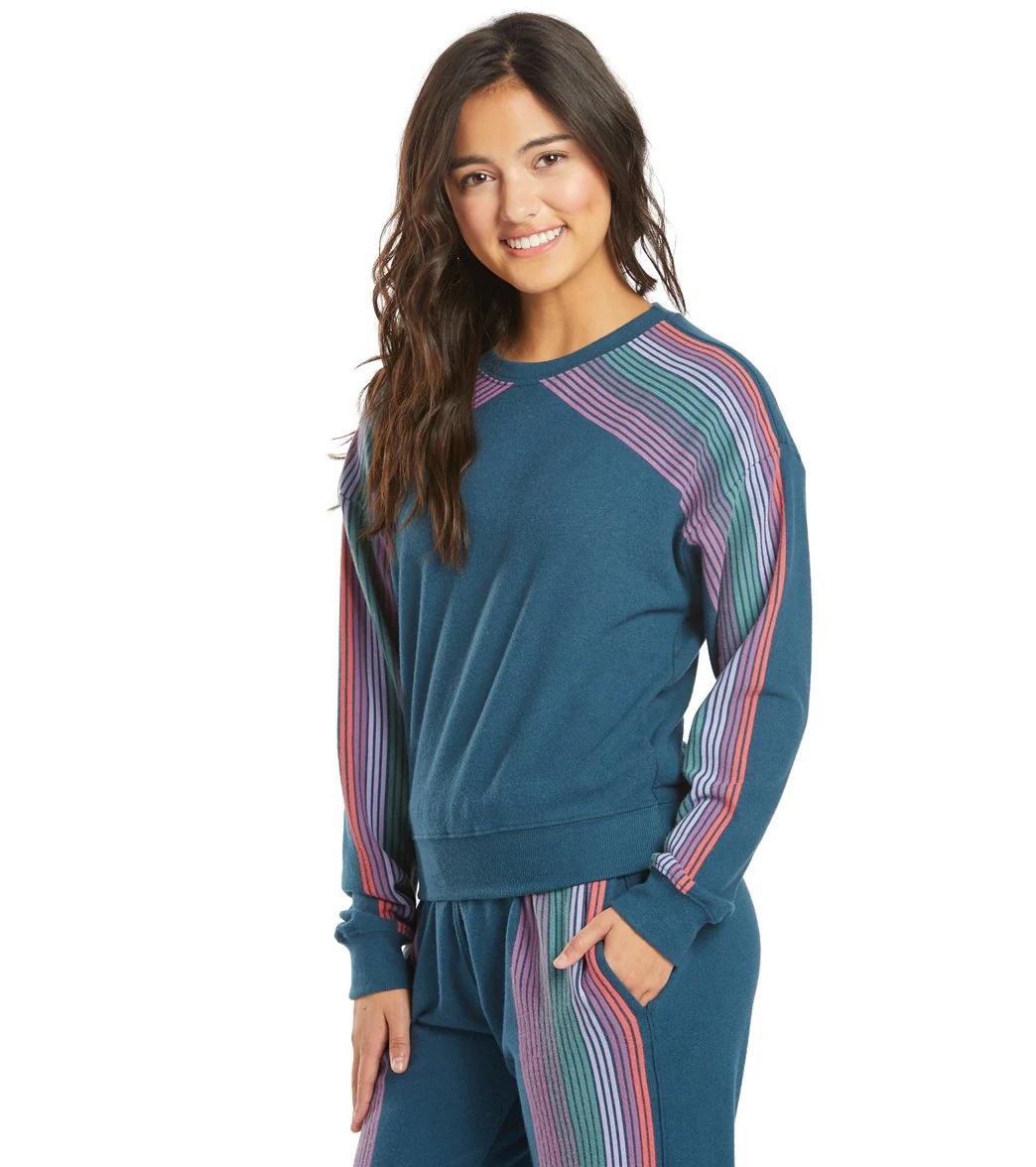 Spiritual Gangster Stripe Malibu Crew Neck Pullover