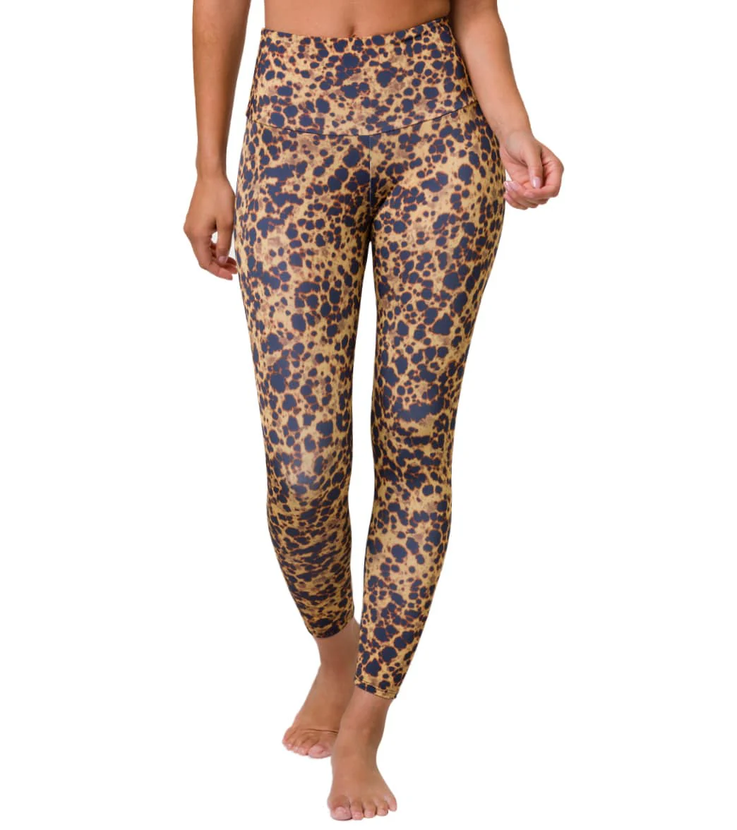 Onzie High Waisted Basic 7/8 Yoga Leggings Tortoise Shell
