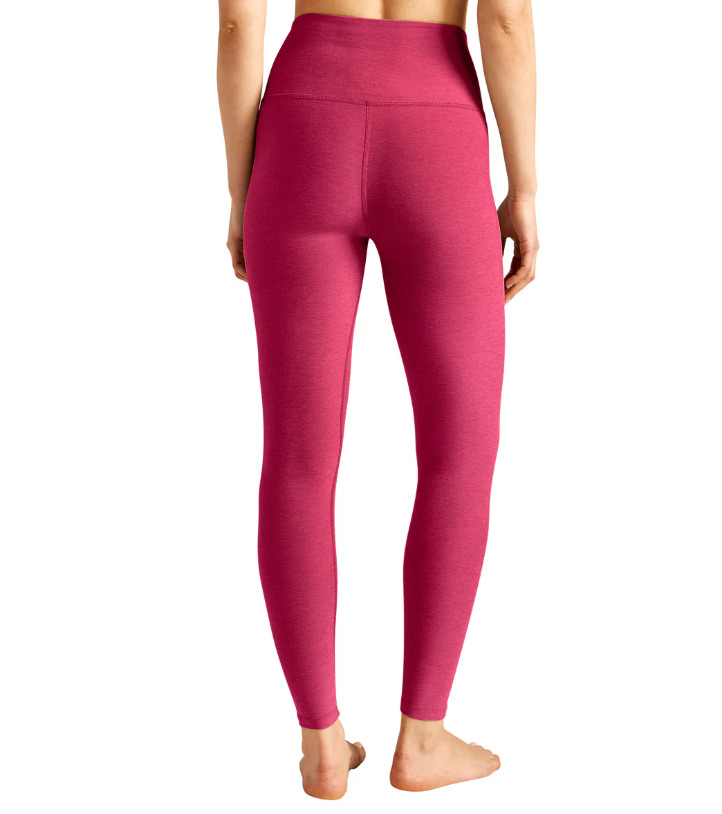 Beyond Yoga Spacedye High Waisted Caught In The Midi 7/8 Yoga Leggings Cranberry Heather