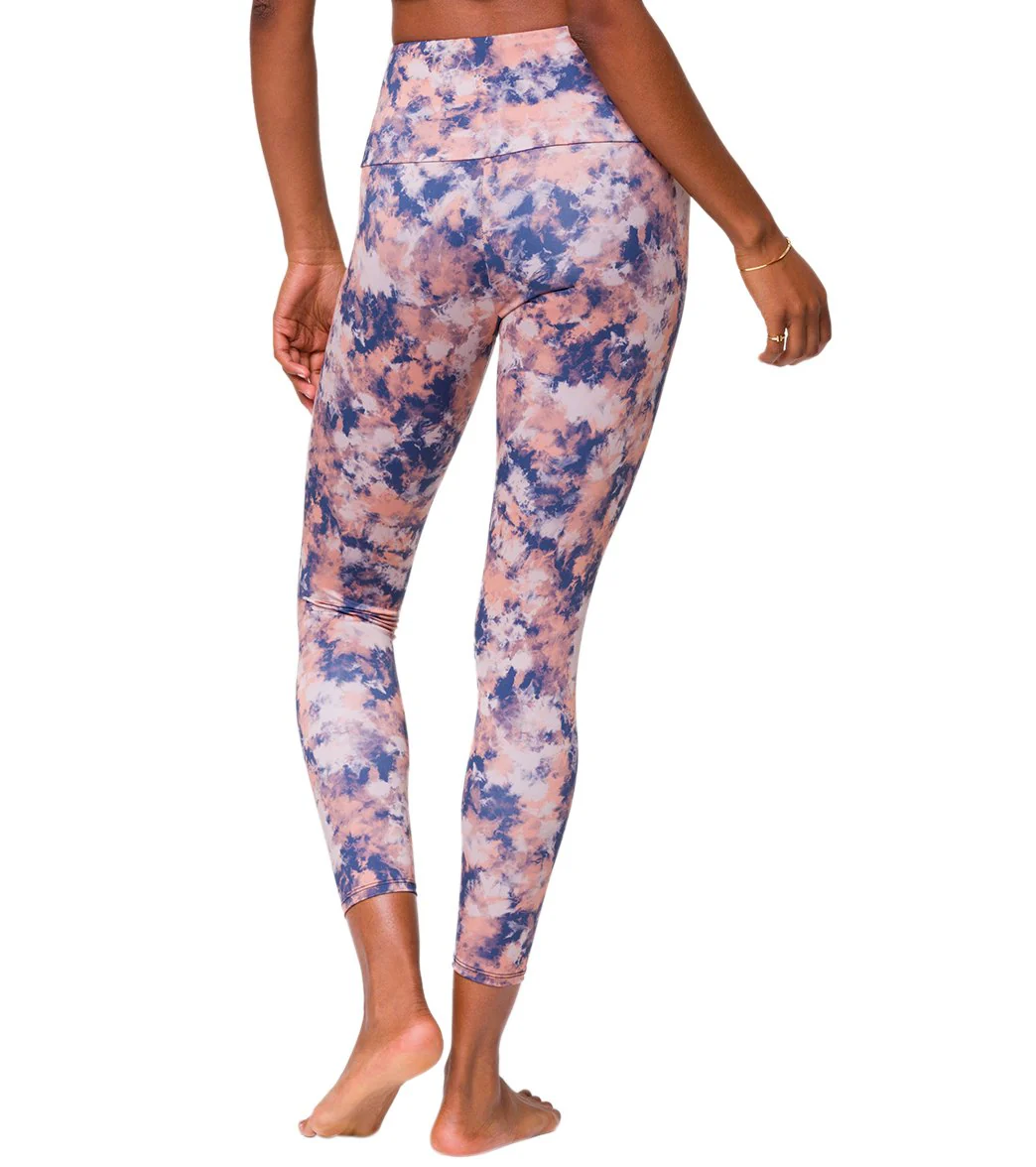 Onzie High Waisted Basic 7/8 Yoga Leggings Earth Tie Dye