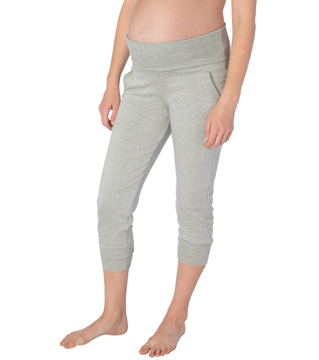 Beyond Yoga Beyond the Bump Cozy Fleece Maternity Foldover Joggers