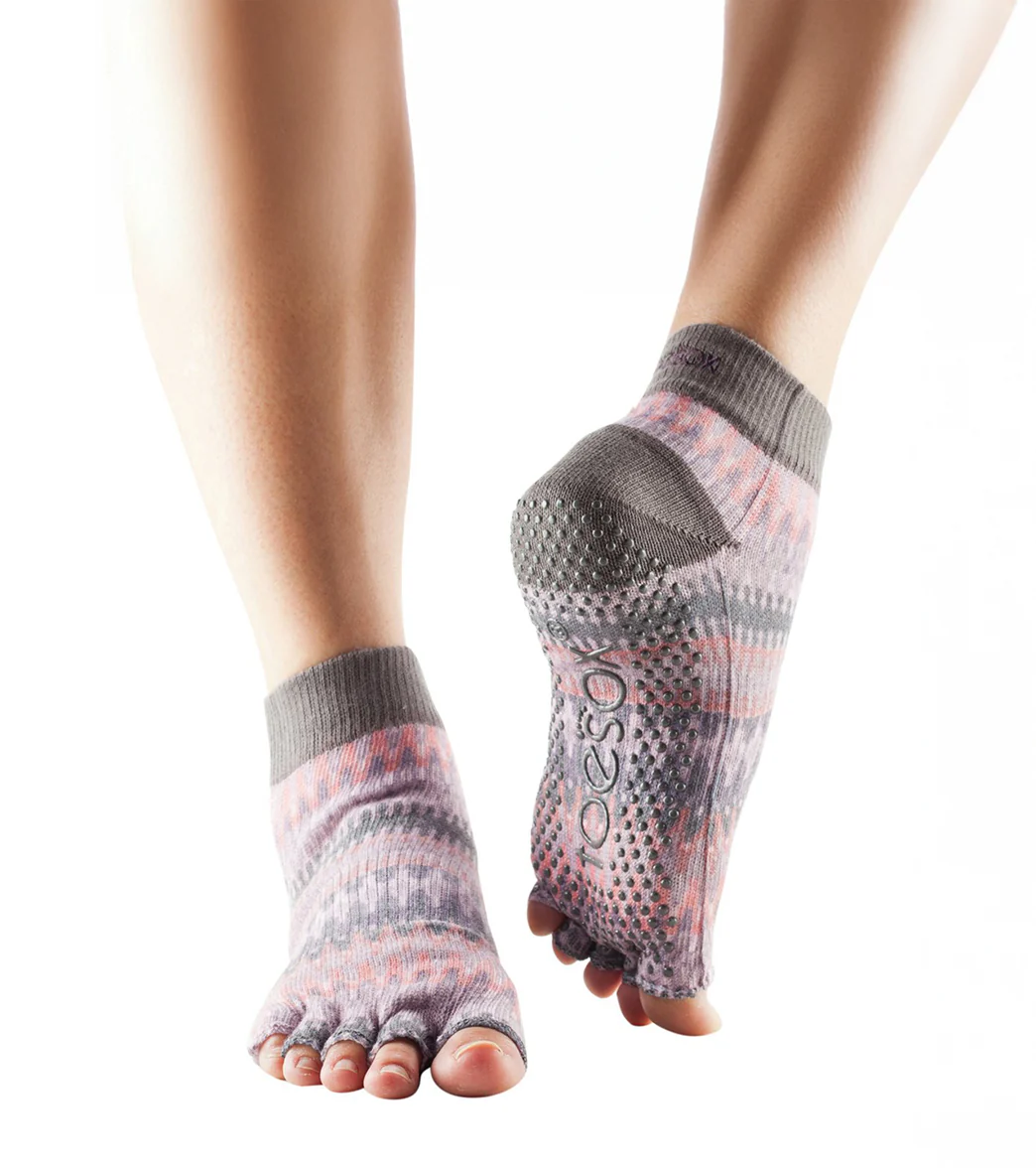 Toesox Ankle Length Half-Toe Yoga Grip Socks