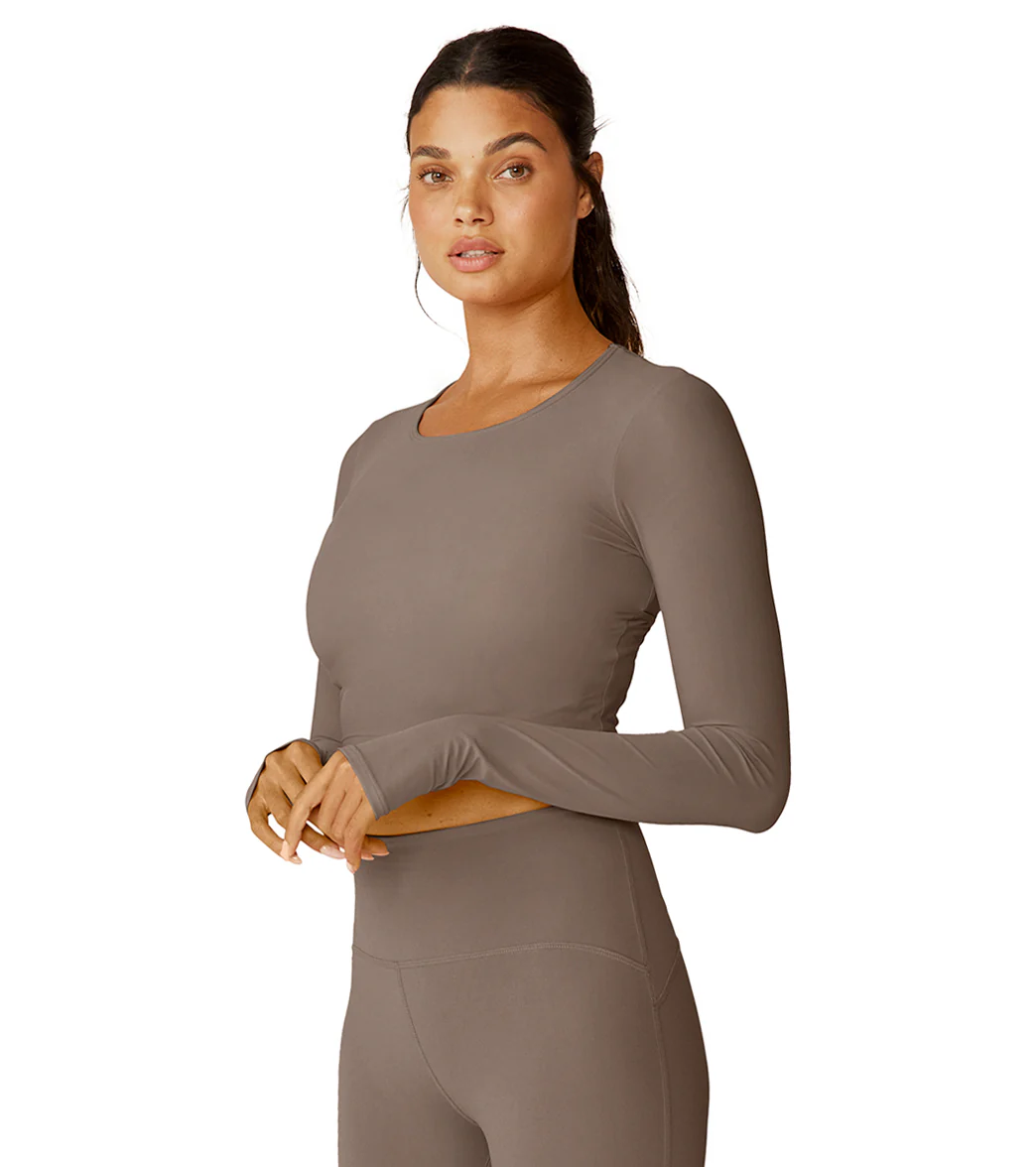 Beyond Yoga Performance Knit Resilient Cropped Pullover