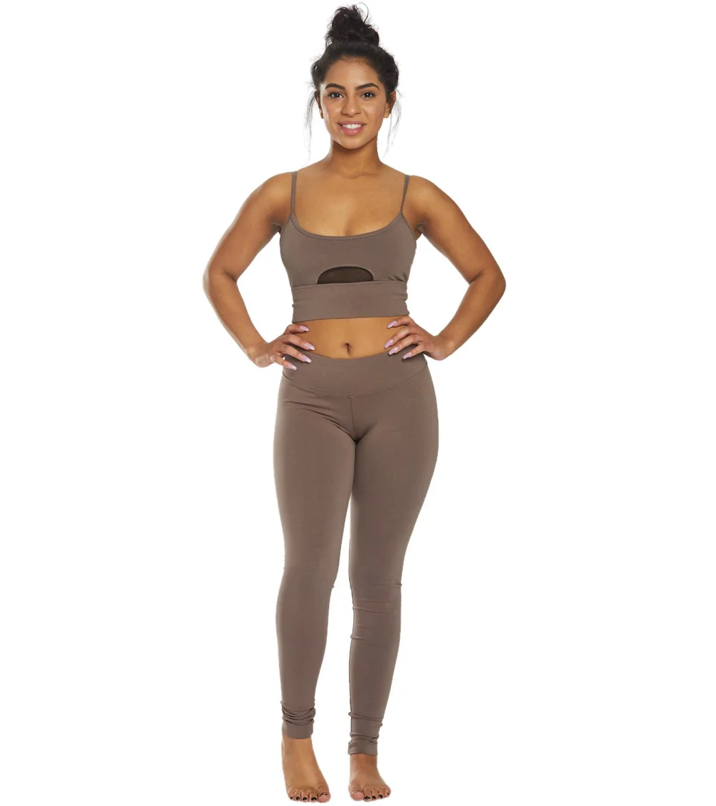 Hard Tail Flat Waist Cotton Ankle Yoga Leggings