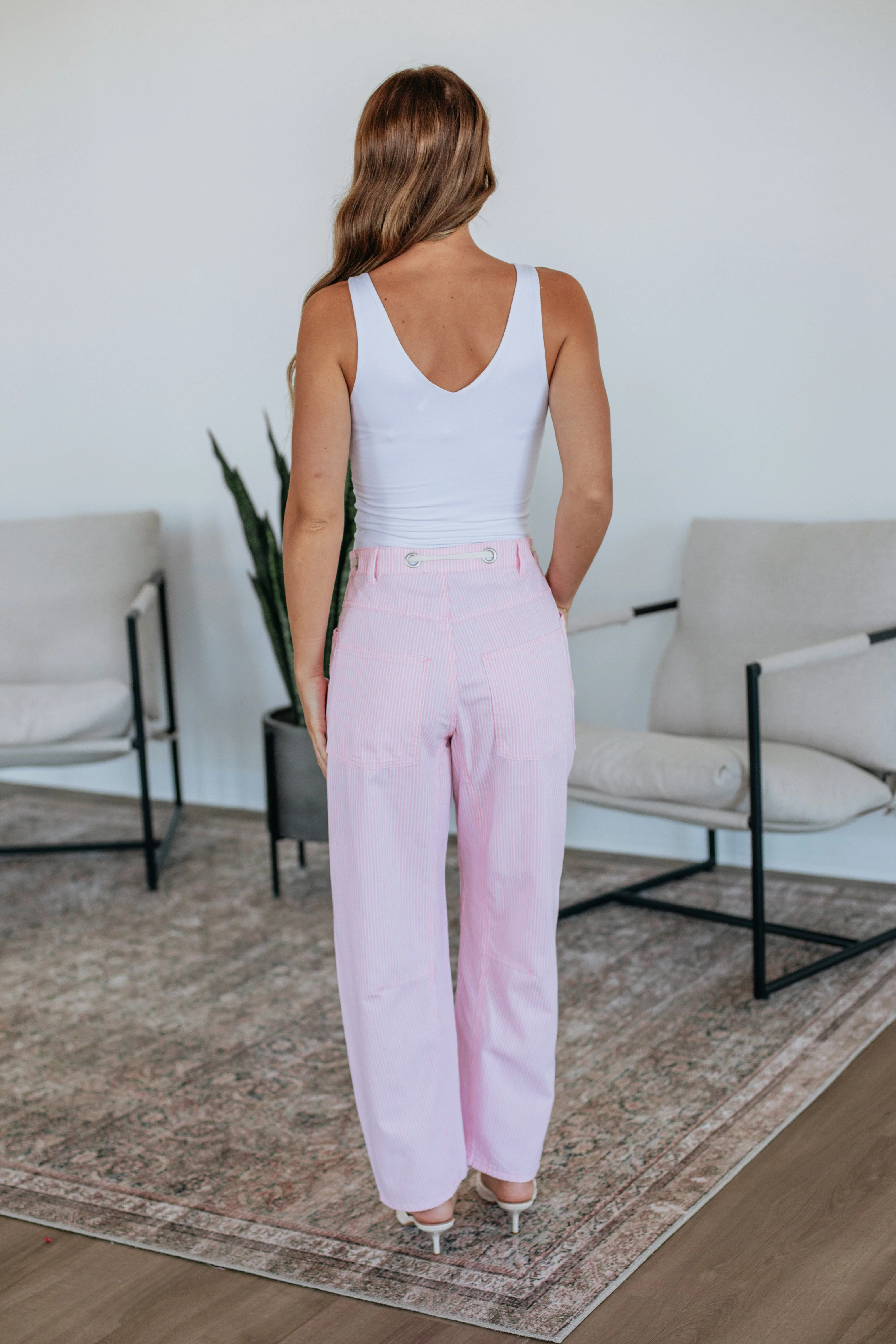 Rue Striped Barrel Pants