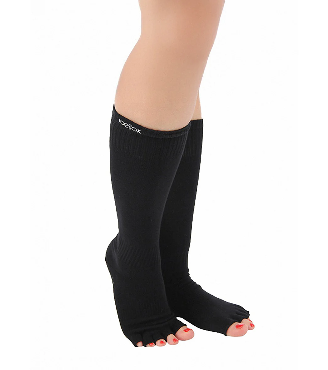 Toesox Knee High Scrunch Half-Toe Yoga Grip Socks