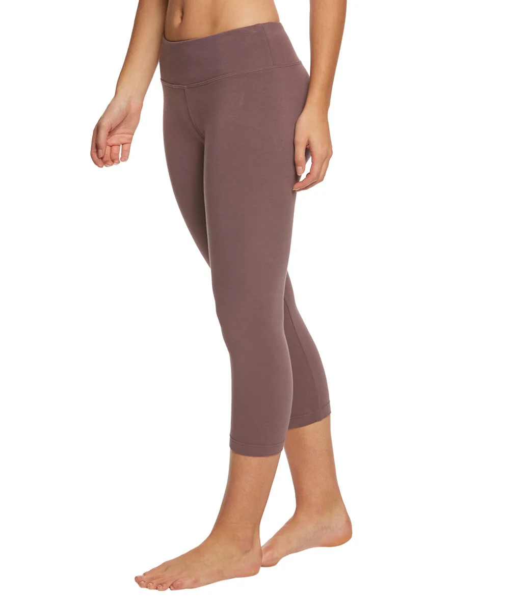 Hard Tail Flat Waisted Cotton Yoga Capris