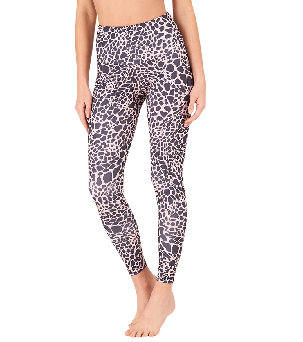 Onzie High Waisted Basic 7/8 Yoga Leggings Rose Giraffe