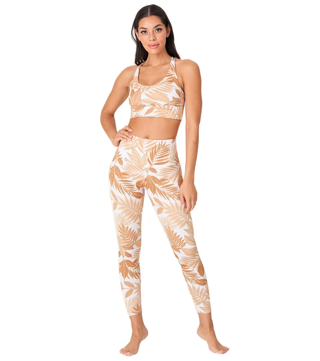 Onzie High Waisted Basic 7/8 Yoga Leggings Desert Palm