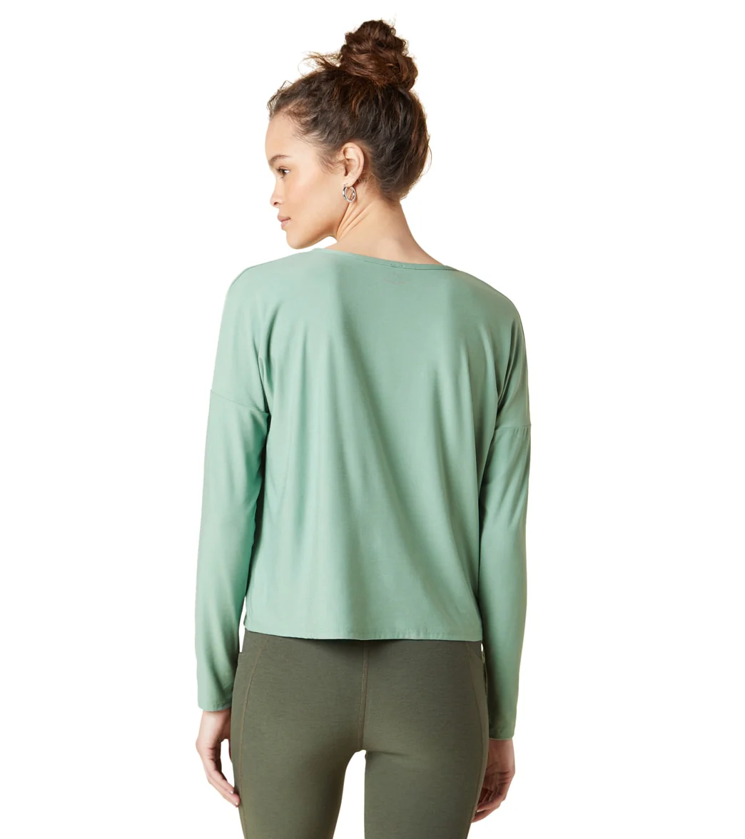 Beyond Yoga Featherweight Morning Light Cropped Pullover