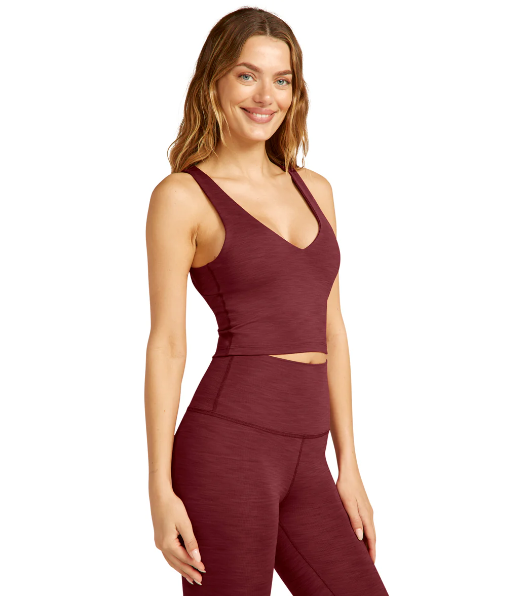 Beyond Yoga Heather Rib Fresh Cut Cropped Tank