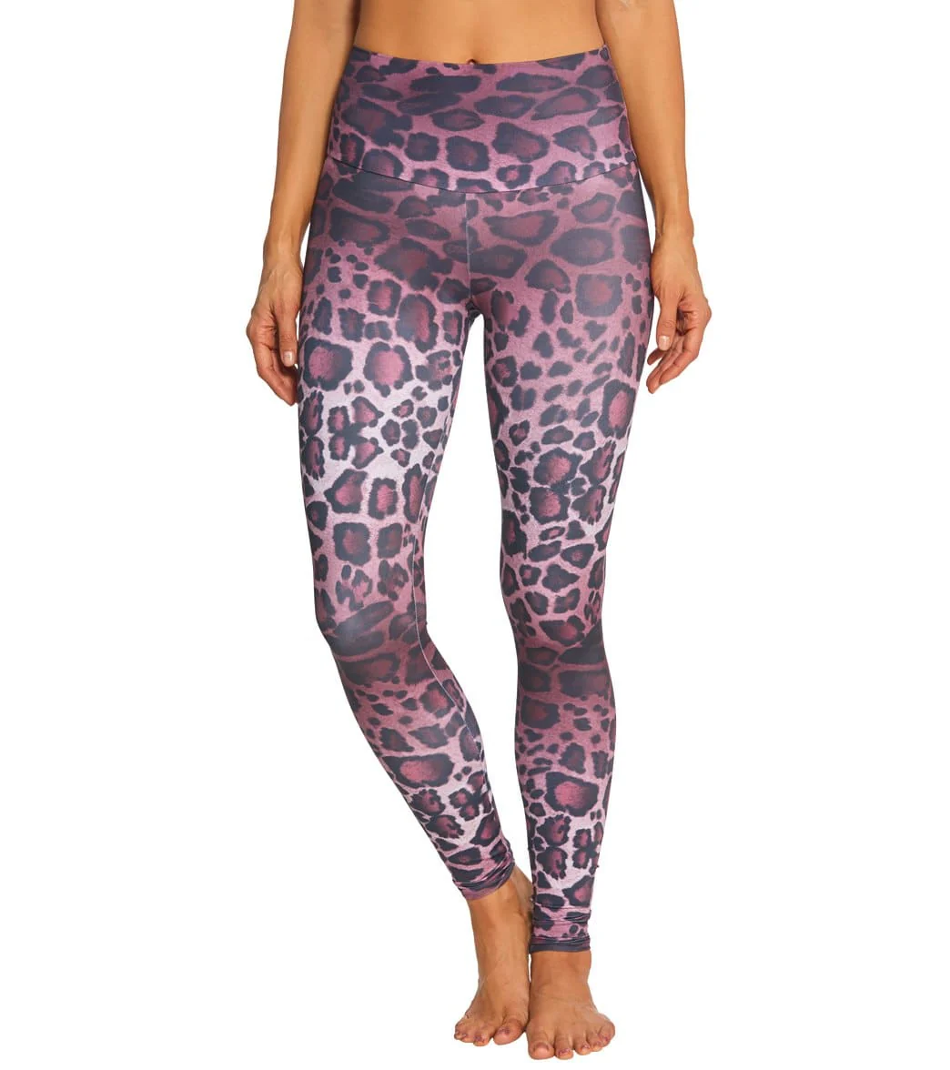 Onzie High Waisted Yoga Leggings Purple Cheetah