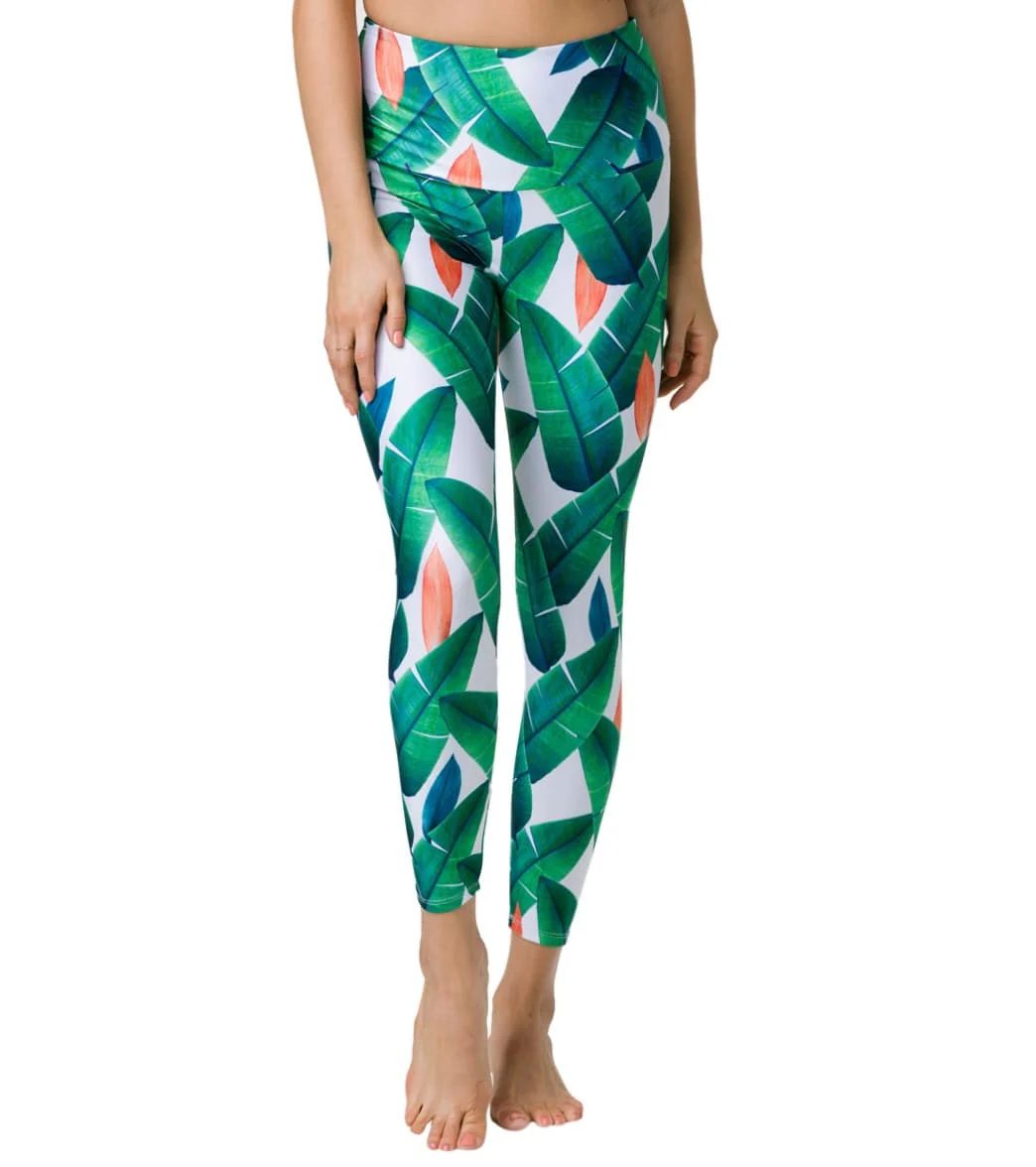 Onzie High Waisted Basic 7/8 Yoga Leggings Cabana