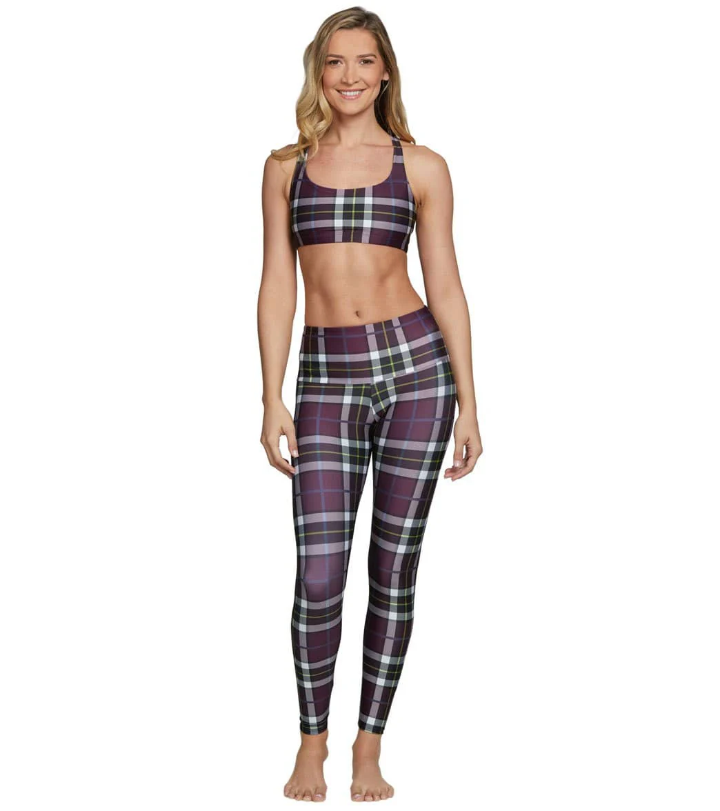Onzie High Waisted Yoga Leggings Plaid