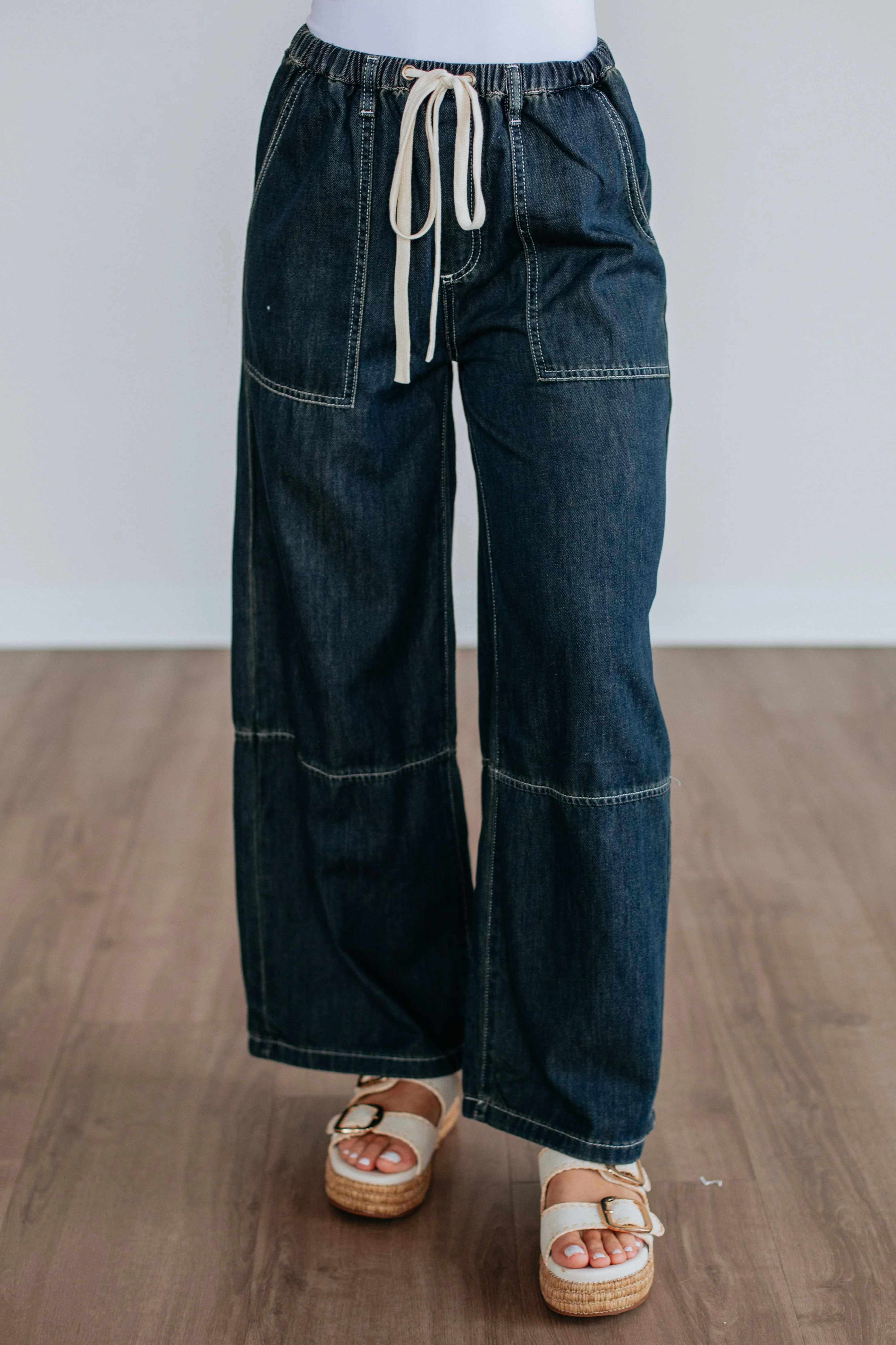 Twila Wide Leg Pants - Dark Wash