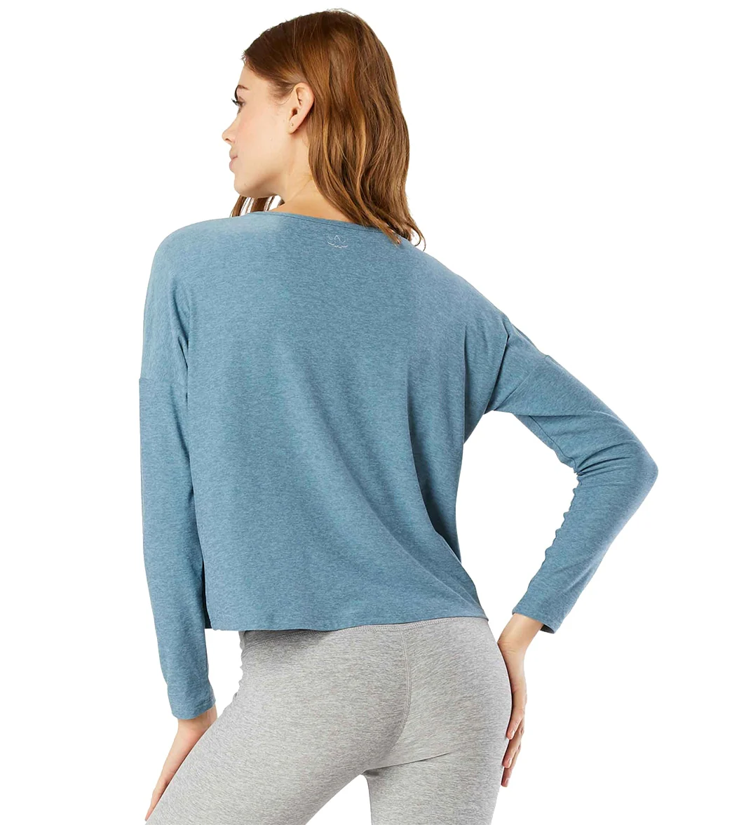 Beyond Yoga Featherweight Morning Light Cropped Pullover