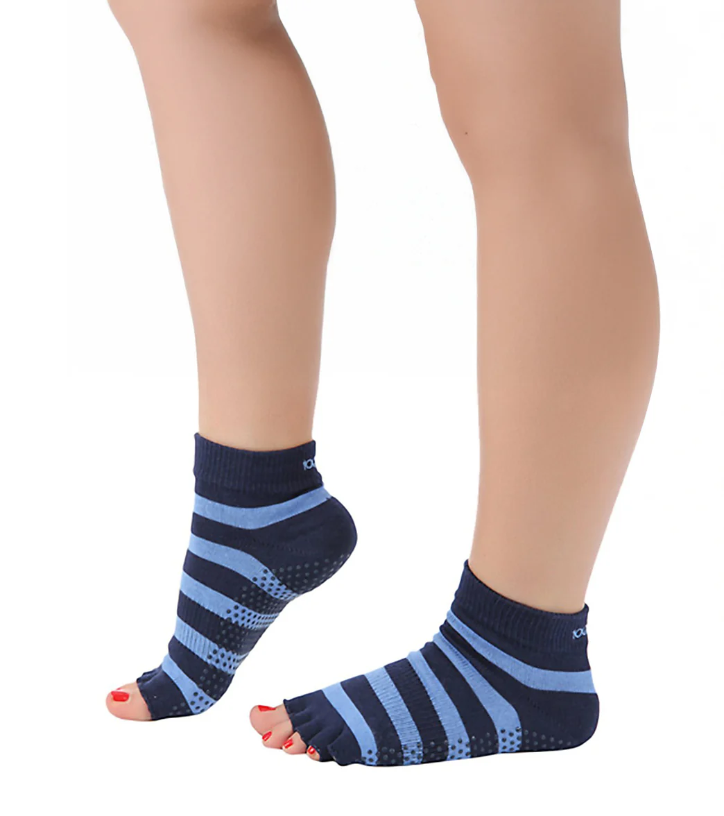 Toesox Ankle Length Half-Toe Yoga Grip Socks