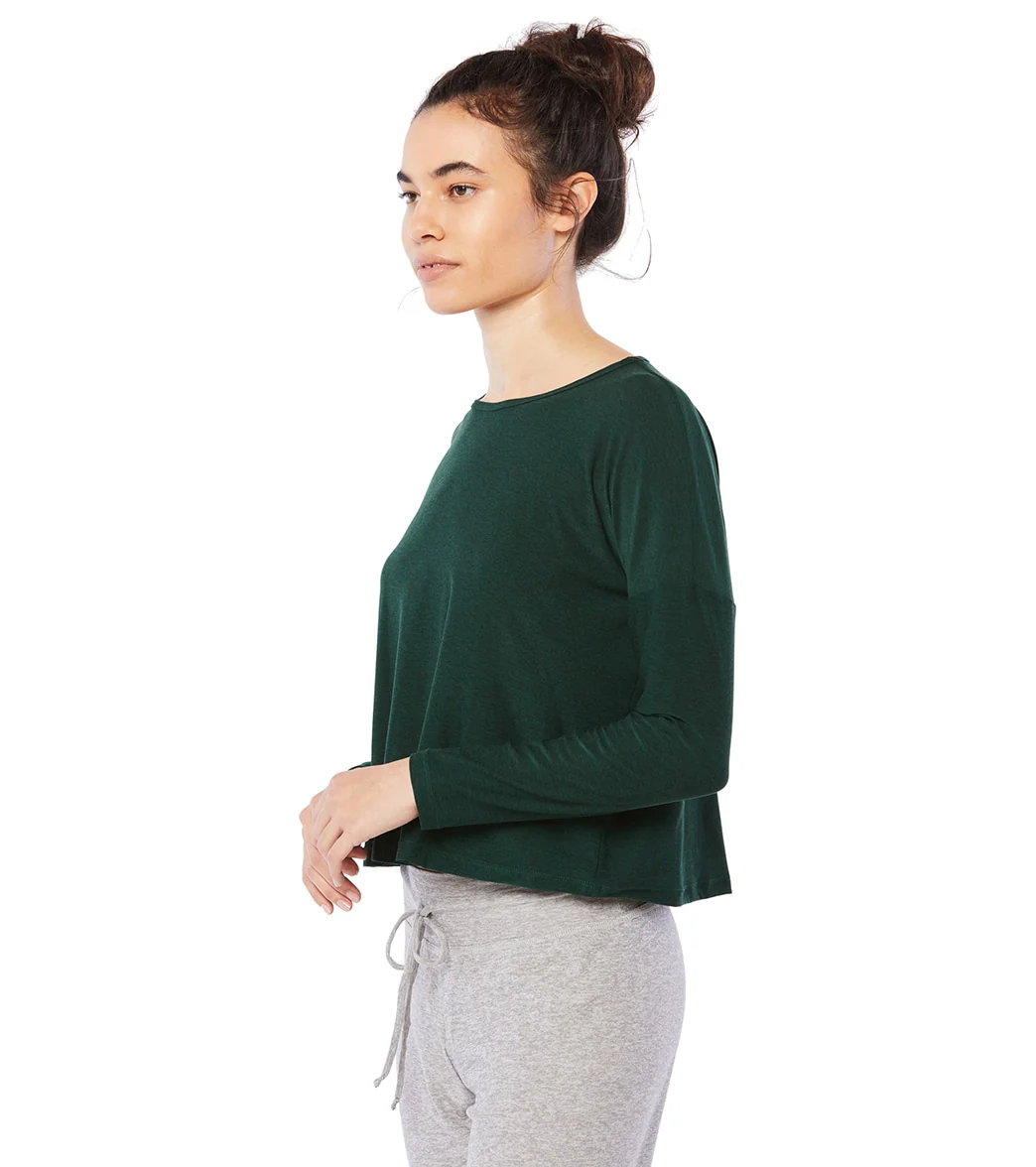 Beyond Yoga Featherweight Morning Light Cropped Pullover