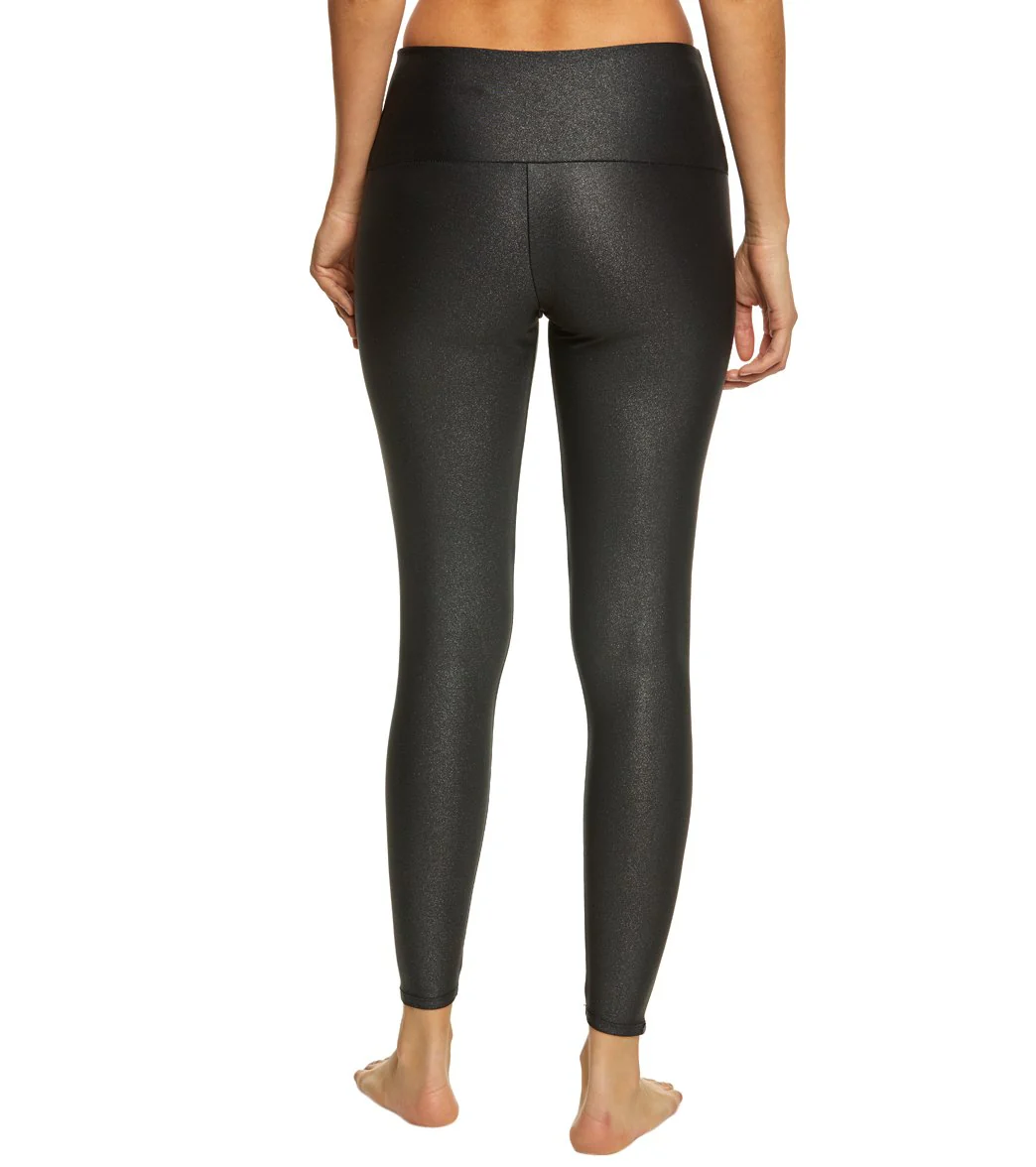 Onzie High Waisted Yoga Leggings Black Sparks