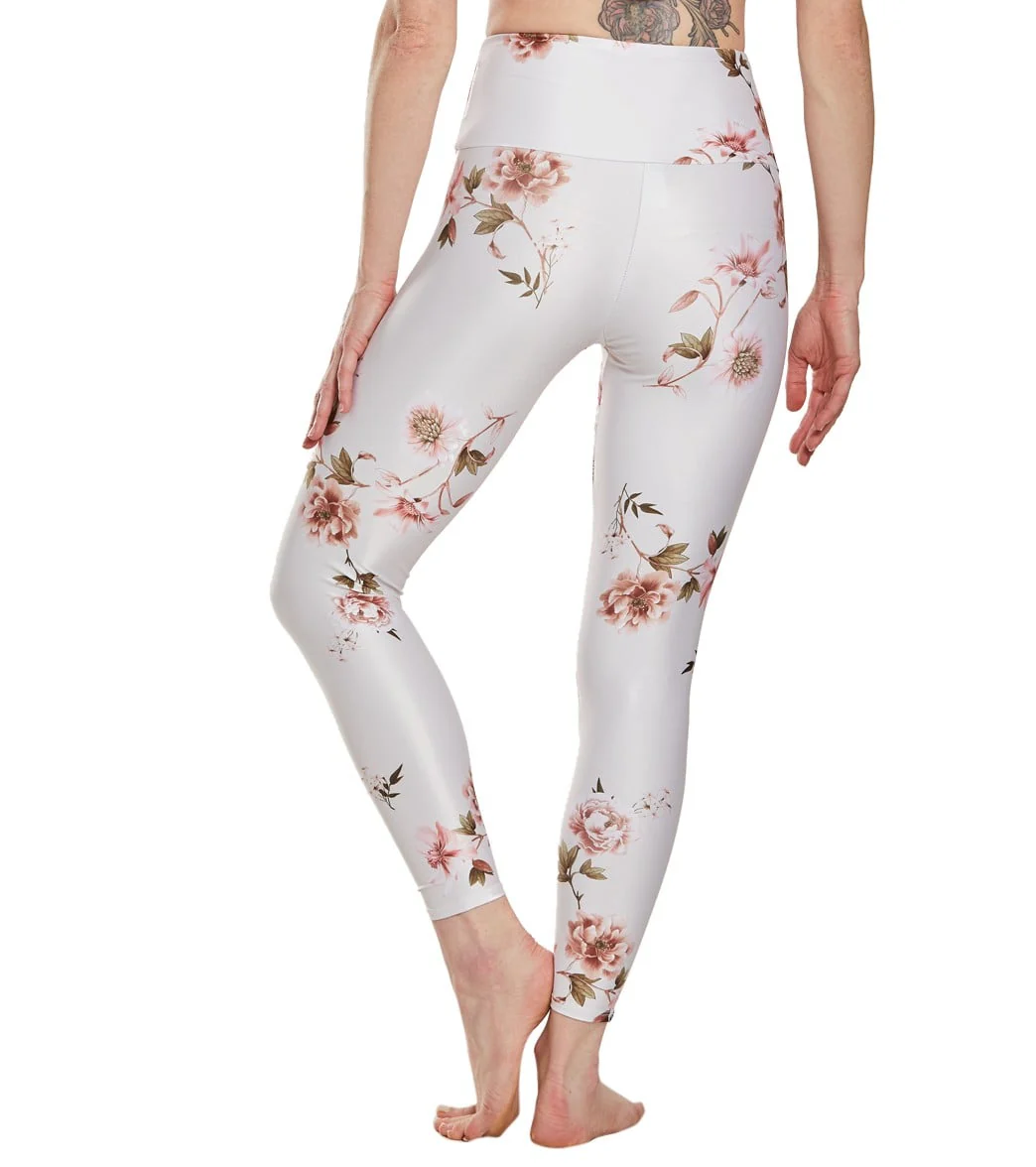 Onzie High Waisted Basic 7/8 Yoga Leggings Botanic Garden