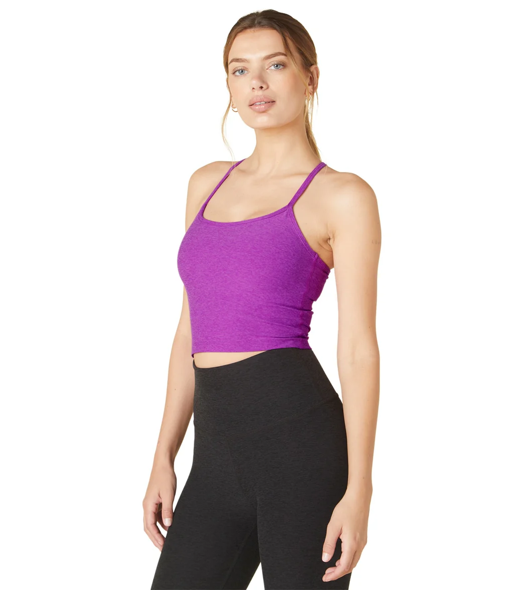 Beyond Yoga Spacedye Slim Racerback Cropped Tank Vivid Plum Heather