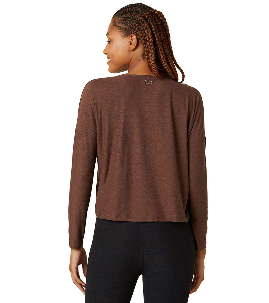 Beyond Yoga Featherweight Morning Light Cropped Pullover